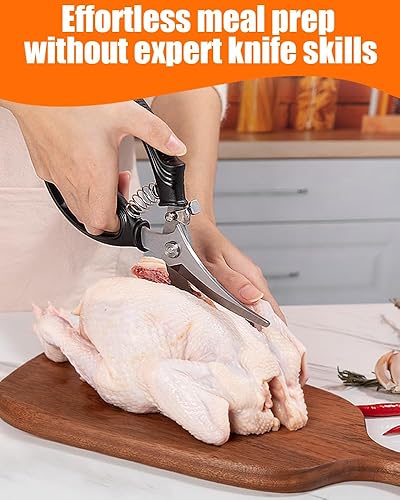 Miniatura 2 de Brigii Tijeras de cocina, tijeras de acero inoxidable resistentes para aves de corral, tijeras de cocina multiusos para cortar pollo, pescado,