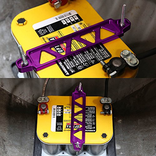 190Mm/220Mm Billet Aluminum Battery Tie Down Mount Bracket (Purple) #TOP6