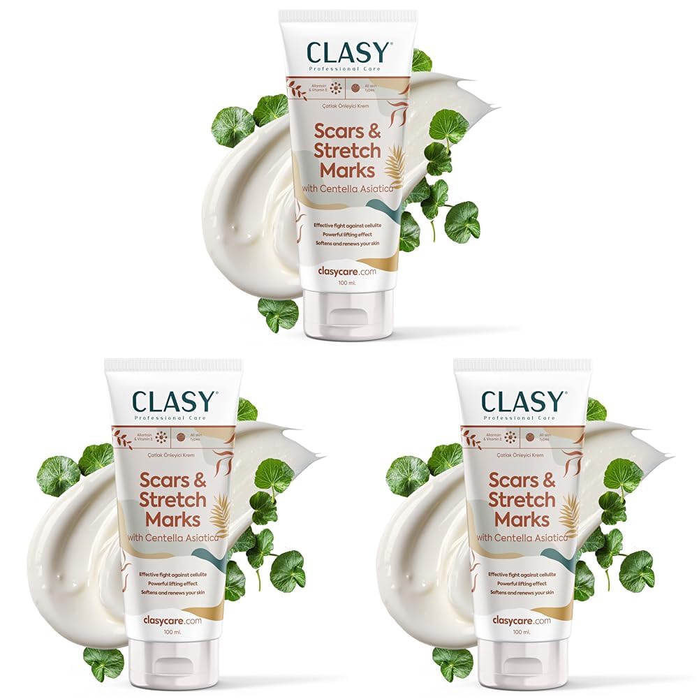 Clasy Care Çatlak ve Cilt Görünümü Kremi – Centella Asiatica ve E Vitamini ile – Çatlak ve Eşitsiz Cilt Görünümünü Azaltmaya Yardımcı – Nemlendirici Vücut Kremi, 100 ml (3 paketi)