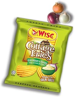 Wise Cottage Fries Potato Chips 65g (Sour Cream & Onion, 6 Packs)