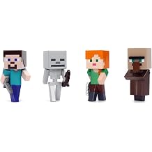 Minecraft 2.5-inch Diecast Figure 4 Pack Wave-4 to Play and Collect for Fans