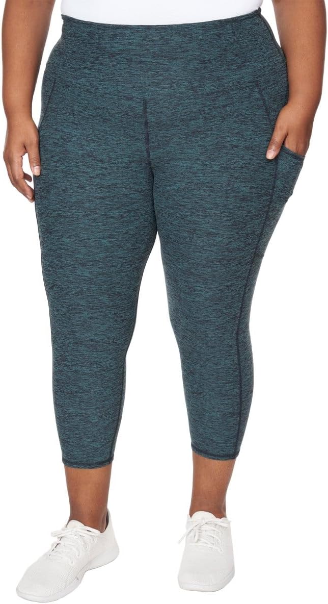 KIRKLAND Signature Capri Leggings for Women - Yoga Leggings - Gym Workout Athletic Yoga Pants with Pockets (Green, XS) - Image 5