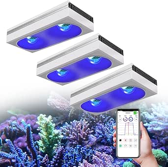 Amazon.com: PopBloom 3X RL180 LED Reef Aquarium Lighting Full Spectrum ...