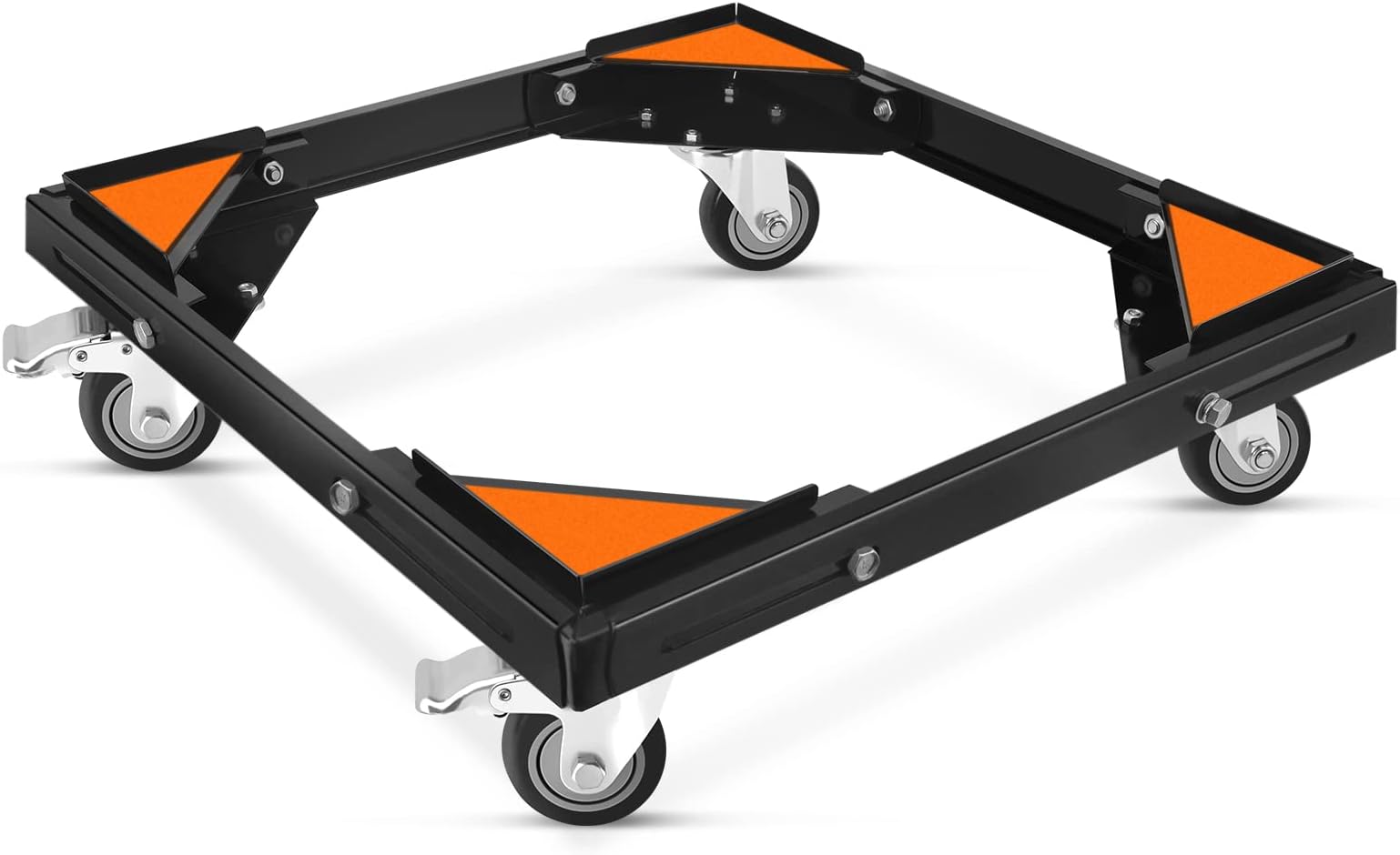 SPACECARE Mobile Roller with 2 Locking Wheels - Adjustable Furniture Dolly with Steady Steel Frame Washing Machine Stand Black Refrigerator Base Moving Cart