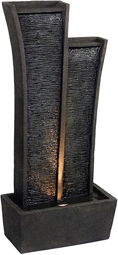 ORE International FT-1218 - Fuente de torre para interiores y exteriores de 41.5 pulgadas con luz, gris