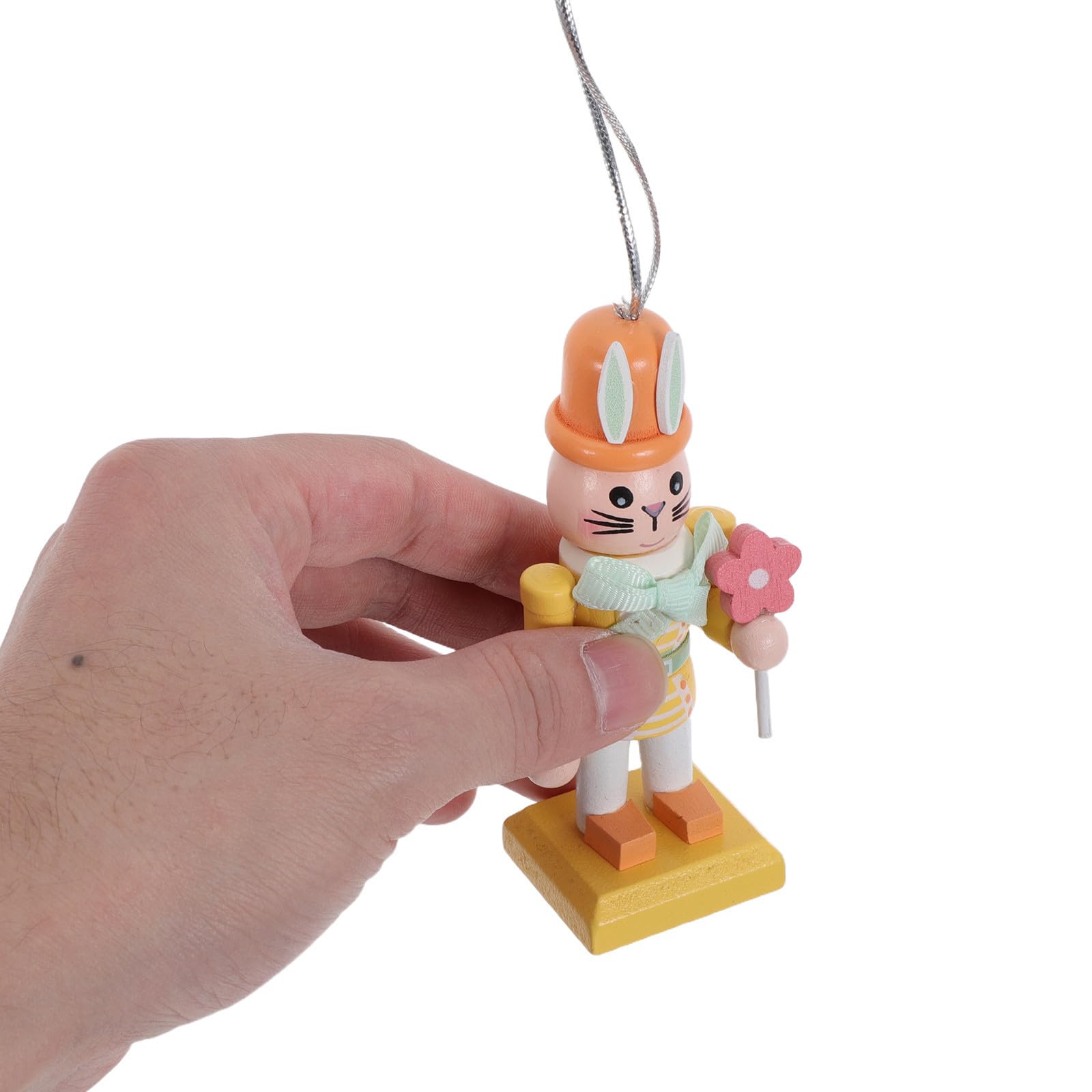 FRCOLOR 20 Pezzi Statuetta Schiaccianoci Coniglio Pasquale in Legno per