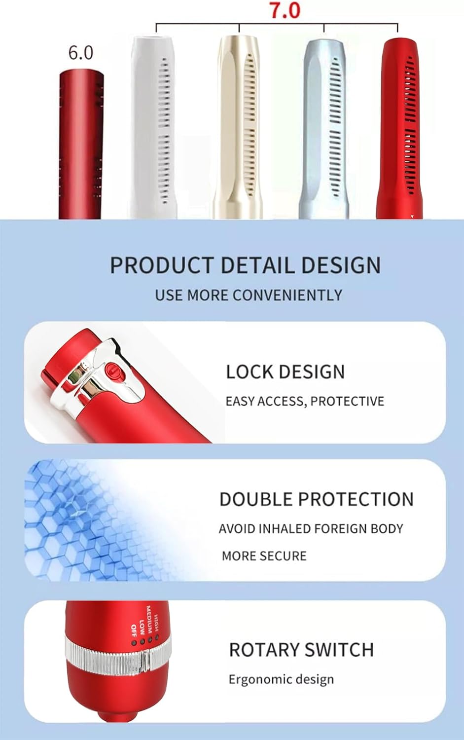 Terahertz Wand Blower Hot Air Blower 1000Watts Upgraded 7.0 110V US Plug