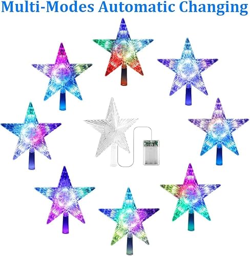 Joycabin Christmas Led Star Tree Topper 9.5 Inch 24 Colours Flash Star Light With Remote Control Christmas Star Lights For Xmas Party Tradition Tree Ornament Holiday Indoors Outdoors Decoration #TOP3