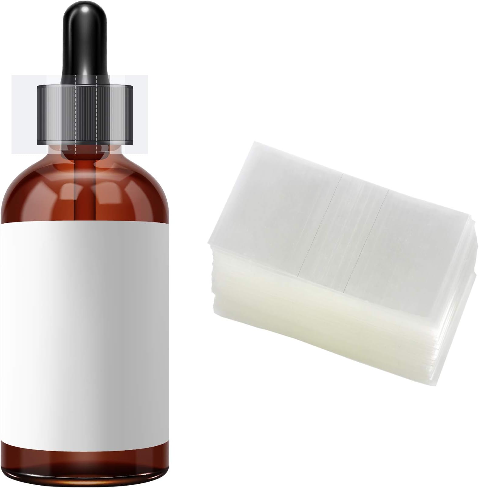 Shrink Bands,45x23mm 600 Pieces Clear Perforated Heat Shrink Wrap Sealer for Bottles, Jars, Lip Gloss Tubes Fits Cap Diameter 3/4 to 1 Inch, 2 Mil Shrink Wrap Bands