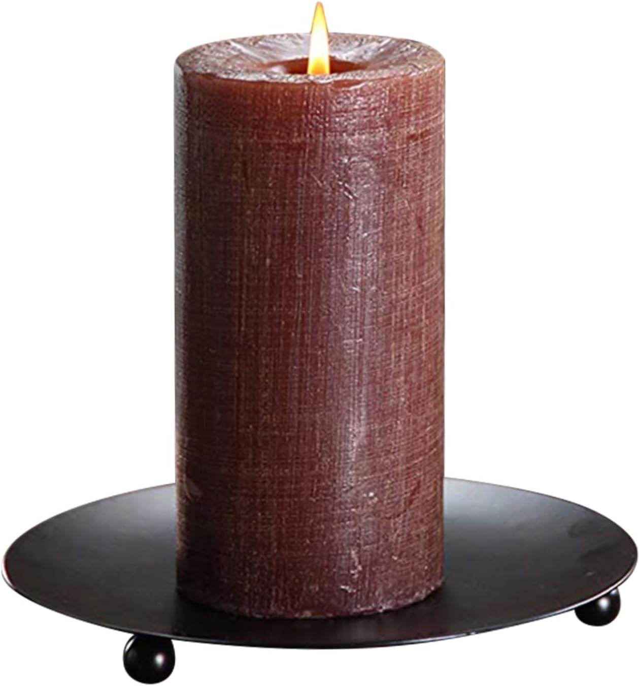 BESPORTBLE 3Pcs Black 7.5CM Rustic Iron Plate Candle Holder Candlestick Iron Pillar Candle Holder Pedestal Candle Stand for Led Wax Candles Spa Incense Cones Weddings