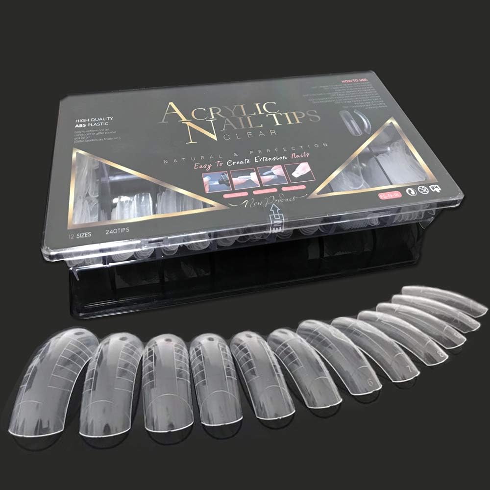 Bestbeauty 240Pcs Dual Forms: 240Pcs/Case Dual Forms False Nail Mold Acrylic Nail System Forms Clear Full Cover Polygel Uv Gel Nail Tips Molds 12 Size with Scale by Best Beauty (240Pcs Dual