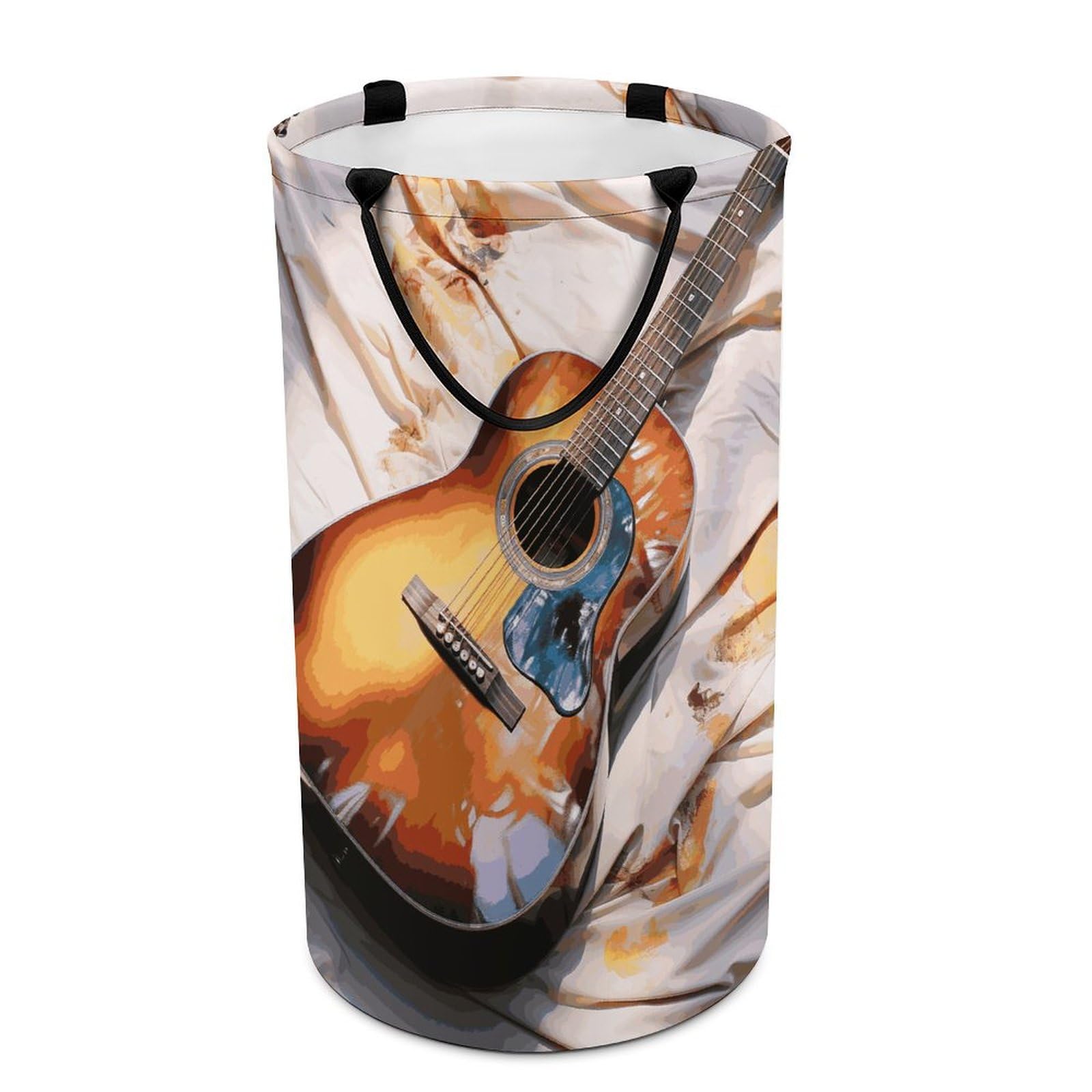 Grand panier à linge pliable aquarelle guitare bac de rangement imperméable vêtement jouet