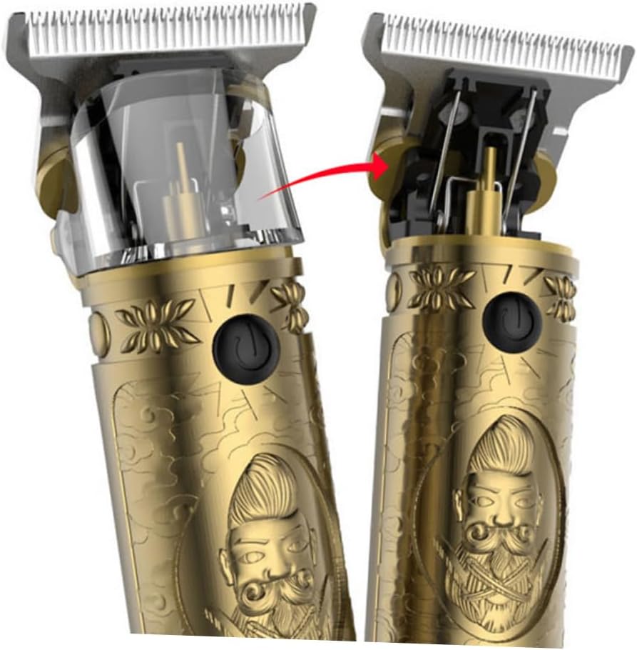 Beaupretty Professional Engraving Metal Hair Clipper with USB Charging Silent Trimmer for Home and Barbershop Use for Precise Styling