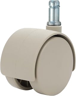 Twin Wheel Caster Solutions TWHN-50N-G20-TN 2" Diameter Nylon Wheel Hooded Non-Brake Caster, 7/16" x 7/8" Grip Ring Stem, 110 lb Capacity Range