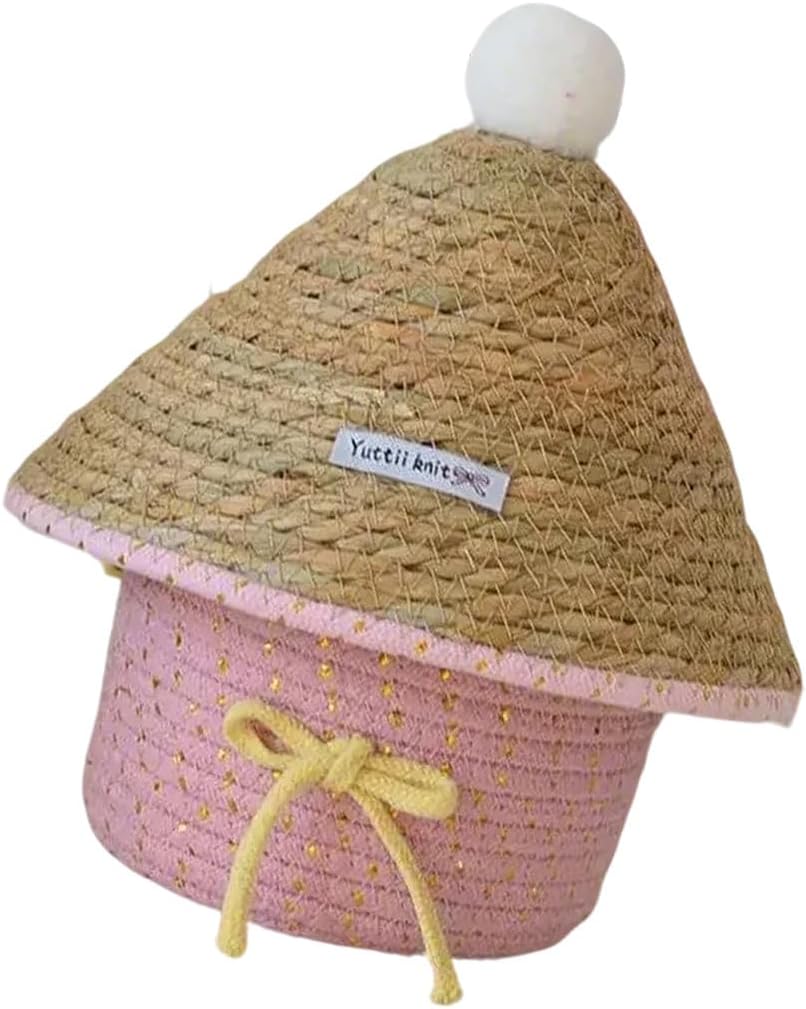 Fashionable Sturdy Handwoven Cotton Thread Storage Basket For Kids' Room And Household Clutters Management Daily Use
