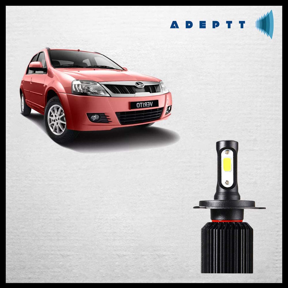 Adeptt H4 Super Bright Ultrawhite LED 6500K Headlight Bulbs H4 (White) for Mahindra Verito