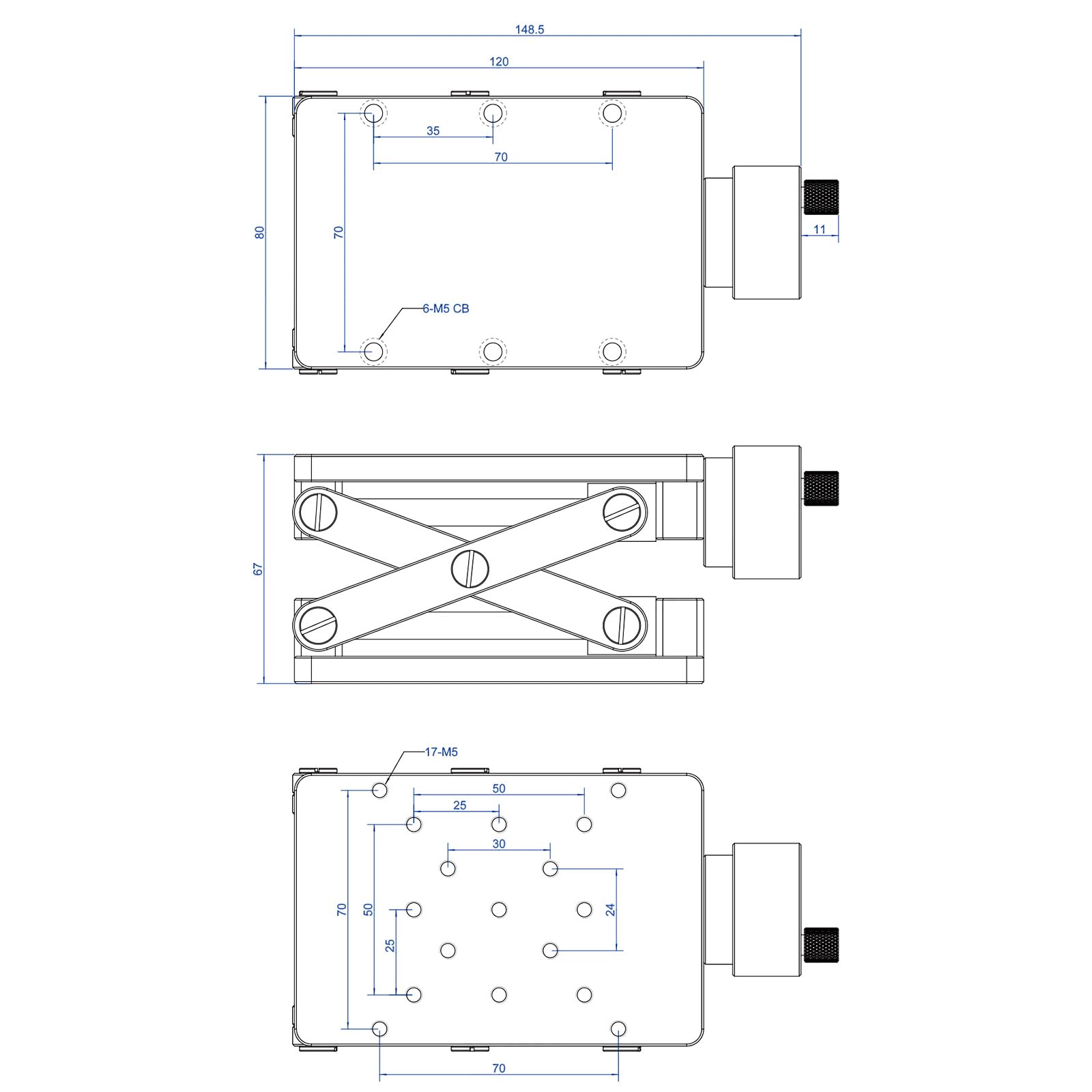 Soporte de elevación de tijera de aluminio ajustable para experimentos de laboratorio, plataforma de viaje manual, equipo científico de altura ajustable, equipo de elevación de laboratorio