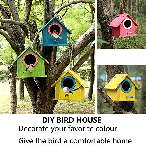 image for Tfwadmx Wren Bird House, Pack of 2 Hanging Birdhouse for Outside, Wood