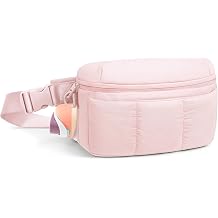 TOPEAST Waist Pack 3.5L Fanny Packs with Water Bottle Holder, Large Capacity Travel Belt Purse Anti-Theft RFID Blocking, Pink Fluffy Crossbody Sling Bag for Hiking Walking