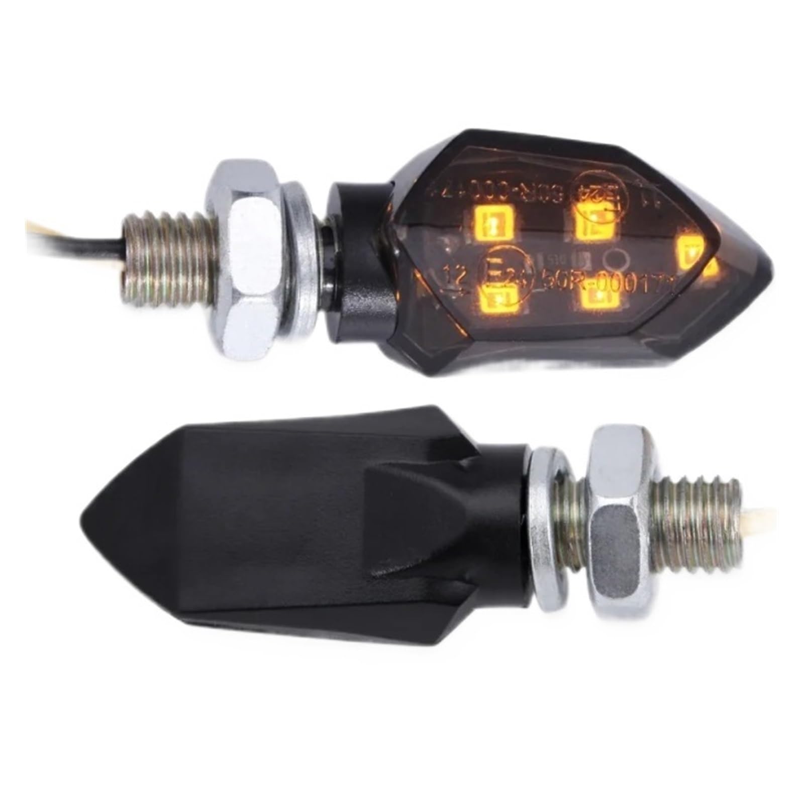 Intermitentes Motocicleta 4 Uds 5LED 12V Motocicleta Mini Luz LED De Intermitente Indicadores Lámpara Ámbar Intermitente Componentes Accesorios