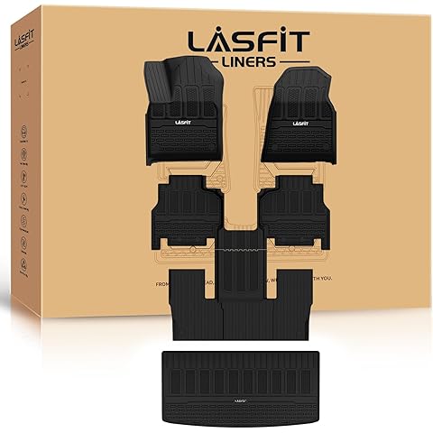 LASFIT Floor Mats & Trunk Mat for Jeep Wagoneer 2022-2025 7-Seat (NOT for 8-Seat) All Weather Custom Fit Car Floor Liners Black