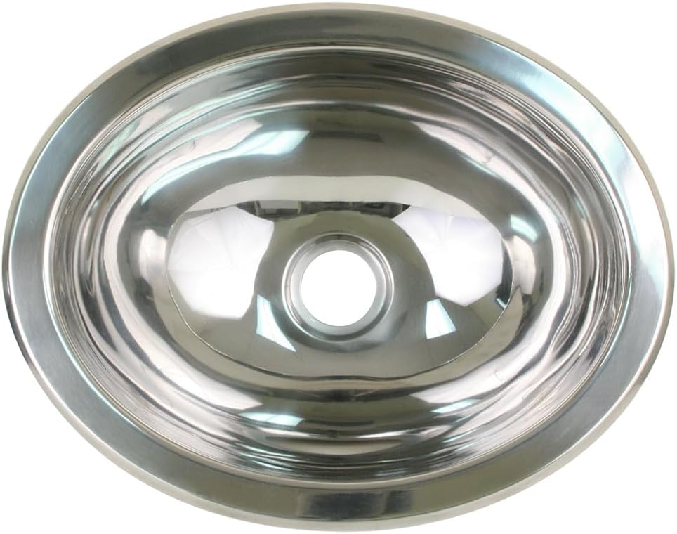 10280 - Aftermarket Replacement Polished SS Oval Sink - 1325 Inch X 105 Inch Compatible with Scandvik