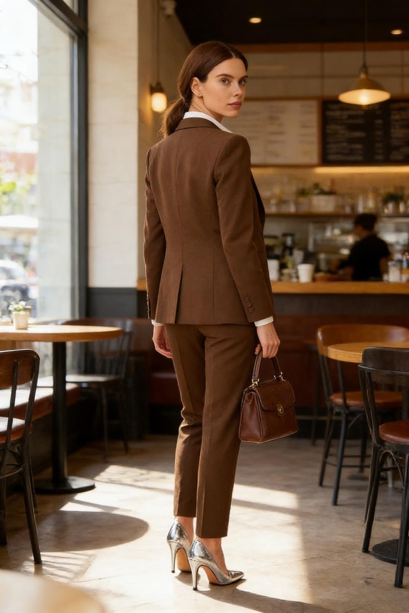 Women Suit 3 PC Set Notch Lapel Business Pants Suit Slim Fit Blazer Vest Pants Prom Tuxedos
