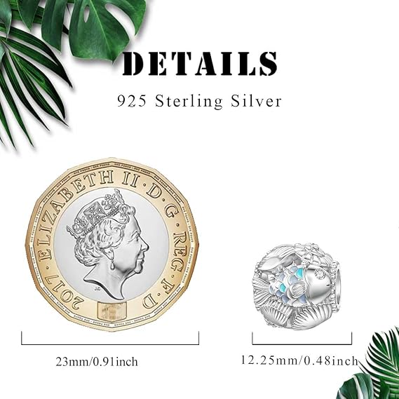 SEVENWELL Bee Butterfly Insect Charm Turtle Shell Starfish Ocean Charm for Pandora
