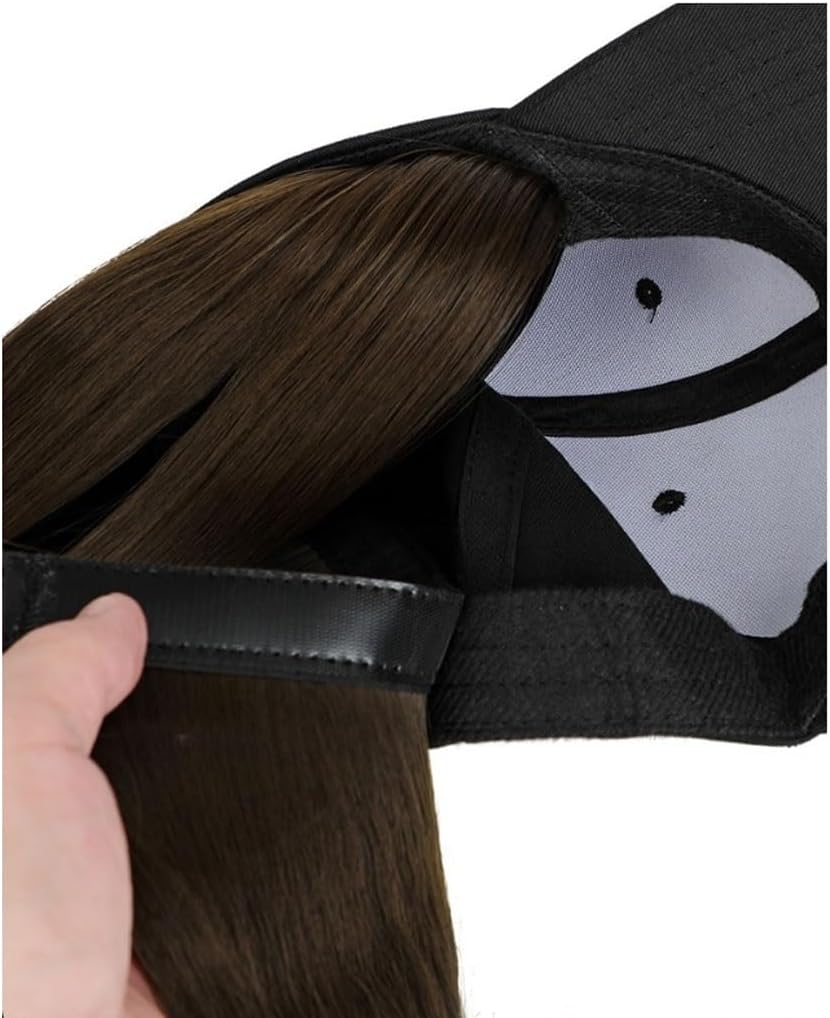 Wig Cap Hat Wig Women's Detachable Fashionable Breathable Peaked Cap Women's Hairstyle Adjustable Detachable Wig Cap Hair Extension Cap(A)