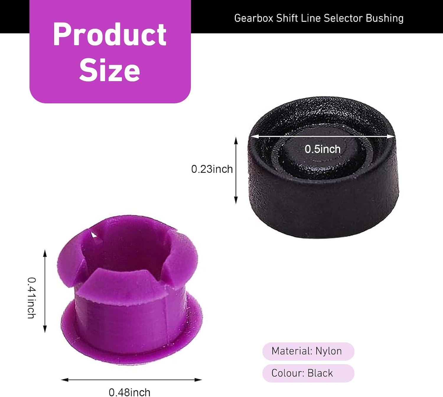 2 PCS Transmission Gear Shift Cable Bushing Repair Kit, Transmission Shift Cable Bushing Set, OE #141607 19316524, Compatible with Chevy, Dodge Nitro, Hyundai, Kia, Lexus (Black & Purple)