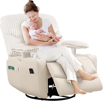 GRAINELL Nursery Rocking Chairs Electric Recliner with Adjustable Armrests