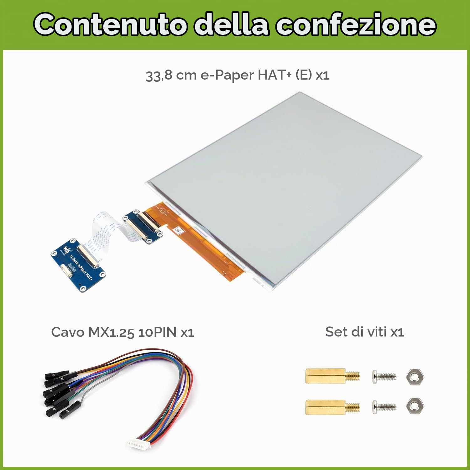 Waveshare 13.3inch E Ink Spectra 6 (E6) Full Color E-Paper Display With HAT+ Standard Driver HAT, 1600x1200 Pixels, SPI Communication, E-Ink Display