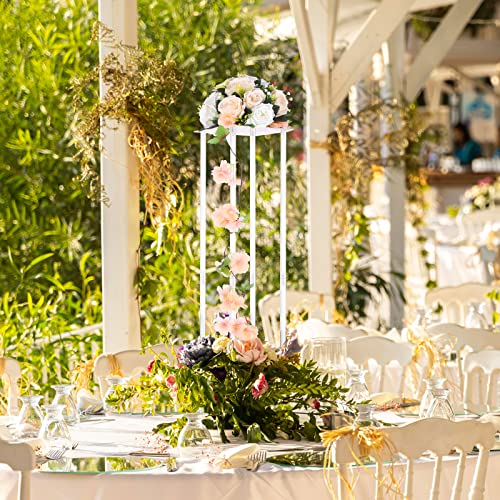 Clear Acrylic Vase Flower Stand For Centerpiece Table Decorations - Howsilay 4 Pcs 31.5" Tall Wedding Centerpieces For Tables Reception Party Birthday Home Decor #TOP2