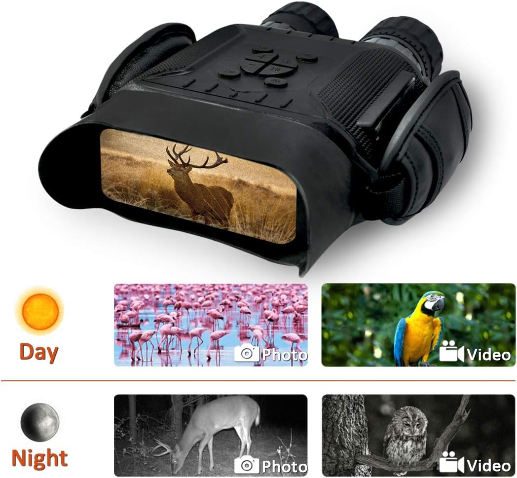 NV 900 Digital Night Vision Binocular - 40 mm Aperture, HD Image, 4 in. LCD Screen, 4.5X Magnification, 5X Zoom, 400m/1300ft in The Dark w/ 32G Memory Card