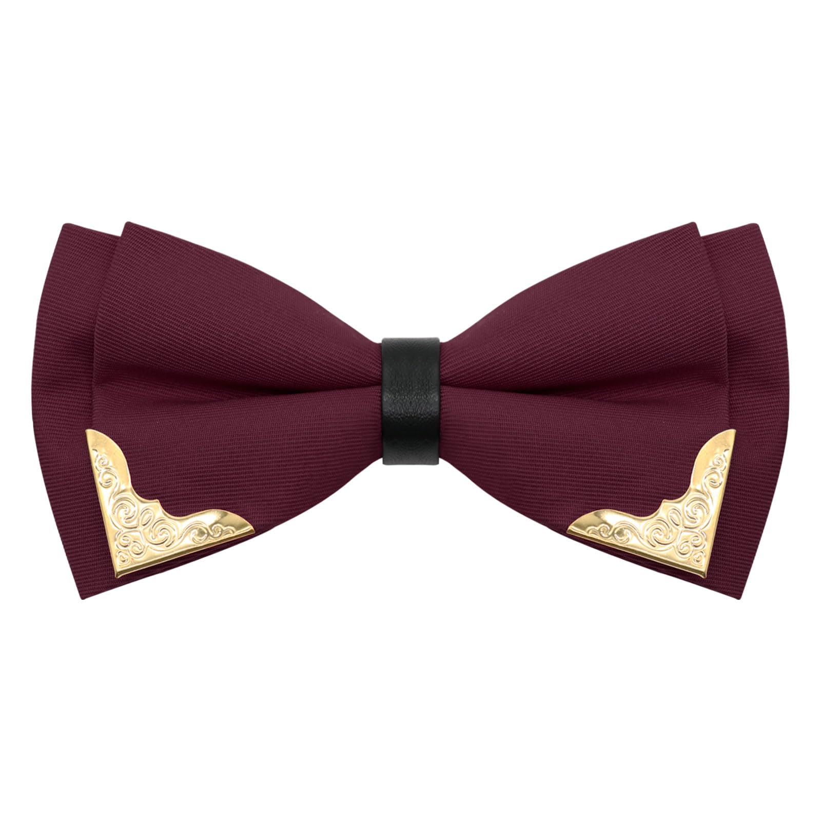 Bow Ties for Men Women Metal Gold Bowtie, Pre Tied Mens Bow Tie Tuxedo Bowties Men for Prom Wedding Party