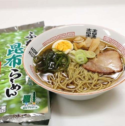 [岩手県北三大麺] 昆布らーめん(4食セット) 濃厚魚介醤油 スープ付き