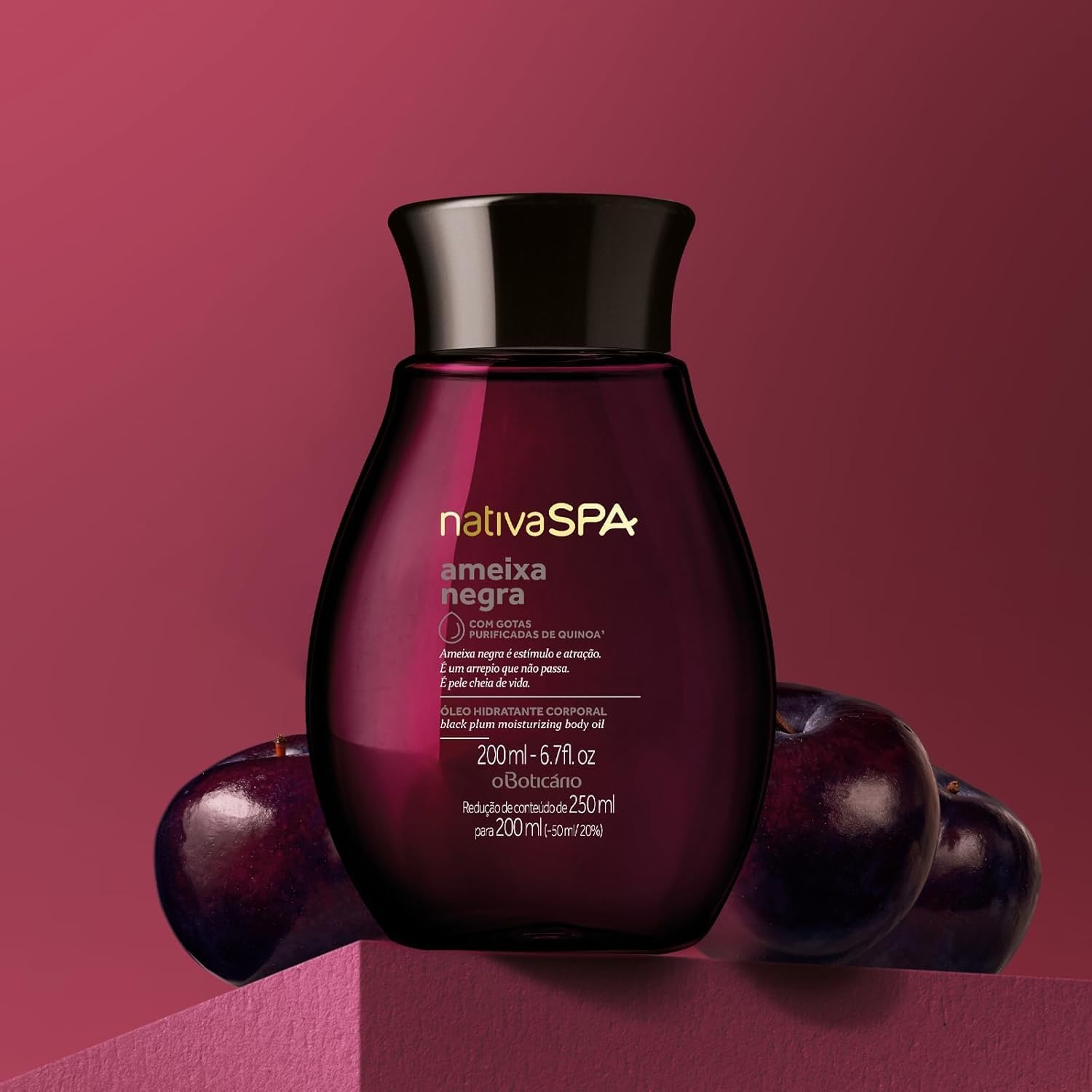 O Boticário Nativa SPA Prugna Nera Set Regalo Cura della Pelle con 4 Prodotti | Crema Idratante Corpo 400ml, Olio Corpo Profumato 200ml, Gel Doccia e Bagno 200g e Bruma Corpo 200ml