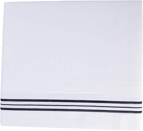 Miniatura 7 de Juego de sábanas de 5 estrellas con sábana encimera, sábana bajera, 2 fundas de almohada (azul marino, Queen)