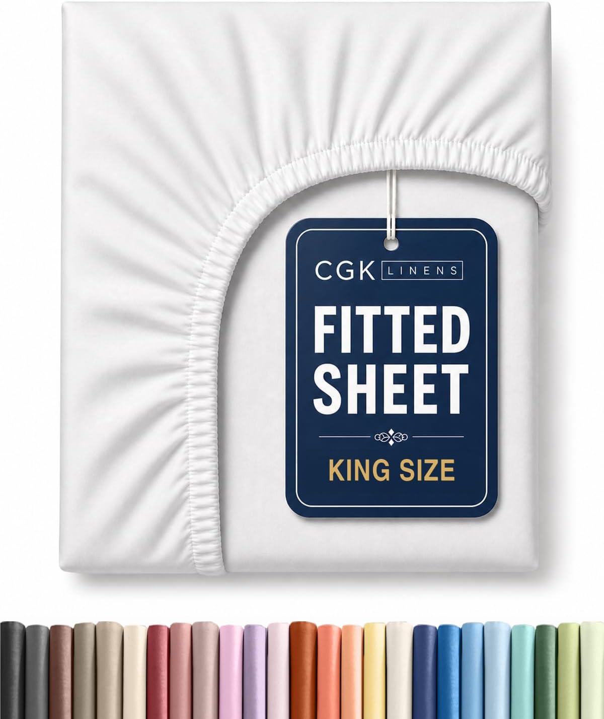 CGK Unlimited King Fitted Sheet in White