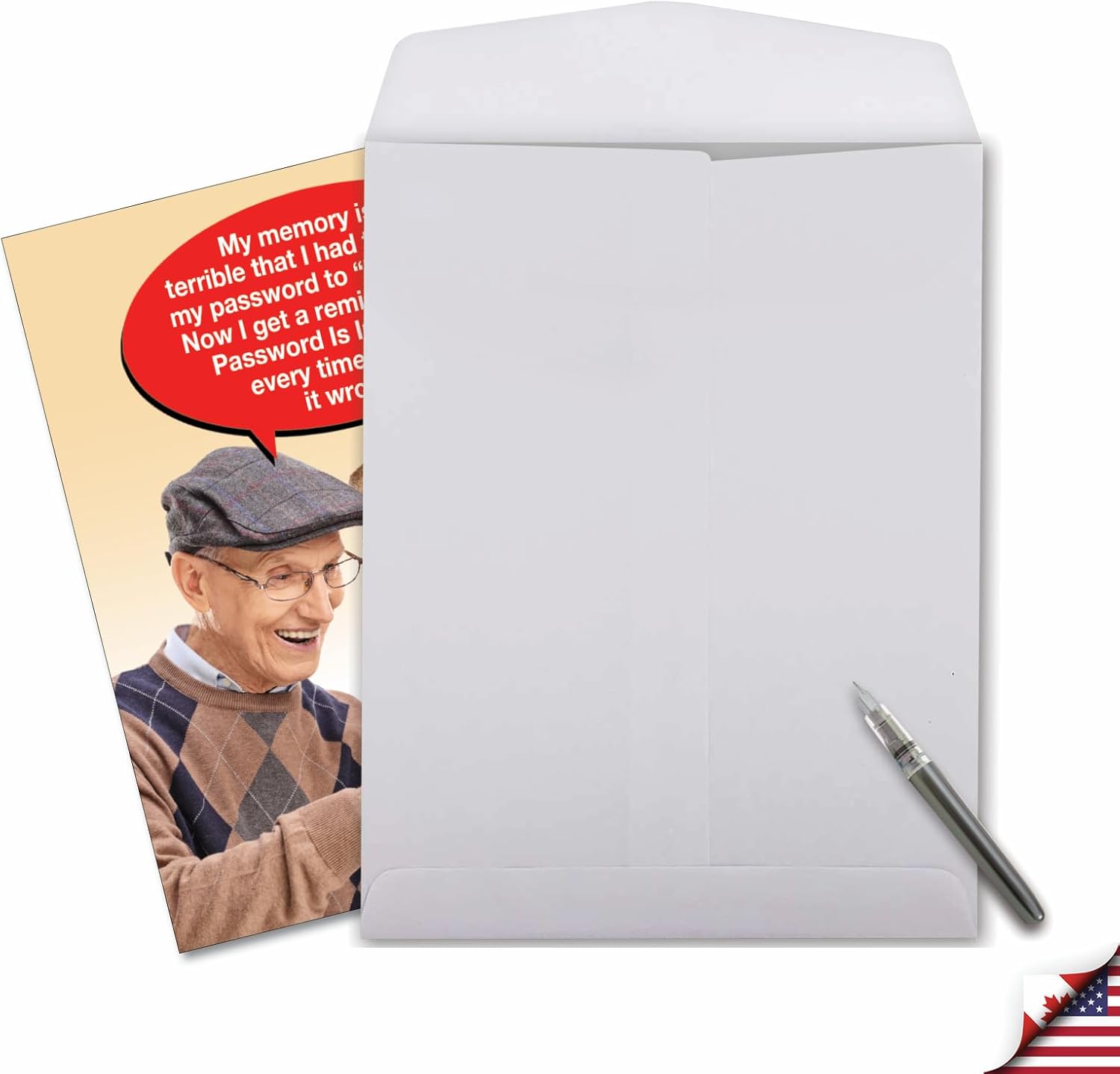 NobleWorks Oversize Funny Birthday Greeting Card From Us 8.5 x 11 Inch with Envelope (1 Card) Incorrect Password-Men J7955BDG-US - Image 4