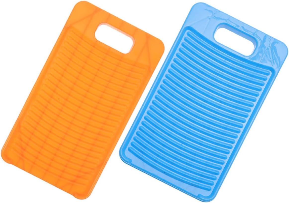 2pcs Plastic Washboard for Shirts, Non Slip Hangable Laundry Scrubber
