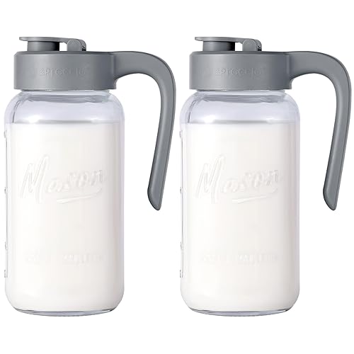 Mason Jar Pitcher - Airtight & Leakproof Glass Pitcher with