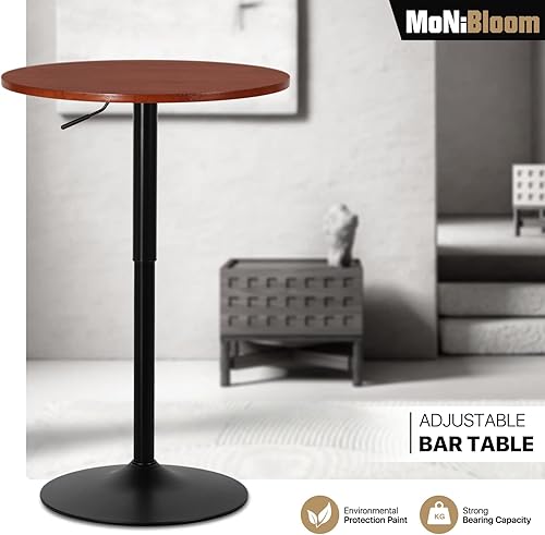 Miniatura 34 de MoNiBloom Mesa de pub bistro con barra redonda de 27.5 a 36 pulgadas, mesa de cóctel ajustable en altura con mesa de 23.5 pulgadas para comedor