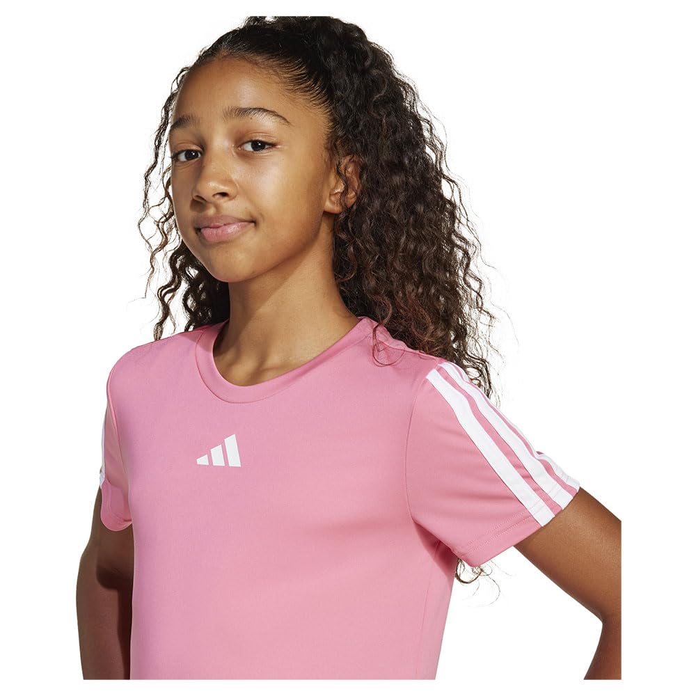 Adidas Train Essentials 3-Stripes Shirt Pink Fusion White 13-14 Years