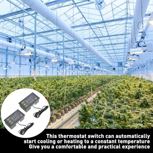 2 Stück W3230 AC 110V-220V Digitaler Temperaturregler, 20A LED-Display-Thermostat mit NTC 10K Sensorsonde, Temperatursteuerung von -50℃ bis 110℃ für Kühlschränke, Gefriertruhen, HVAC-Systeme