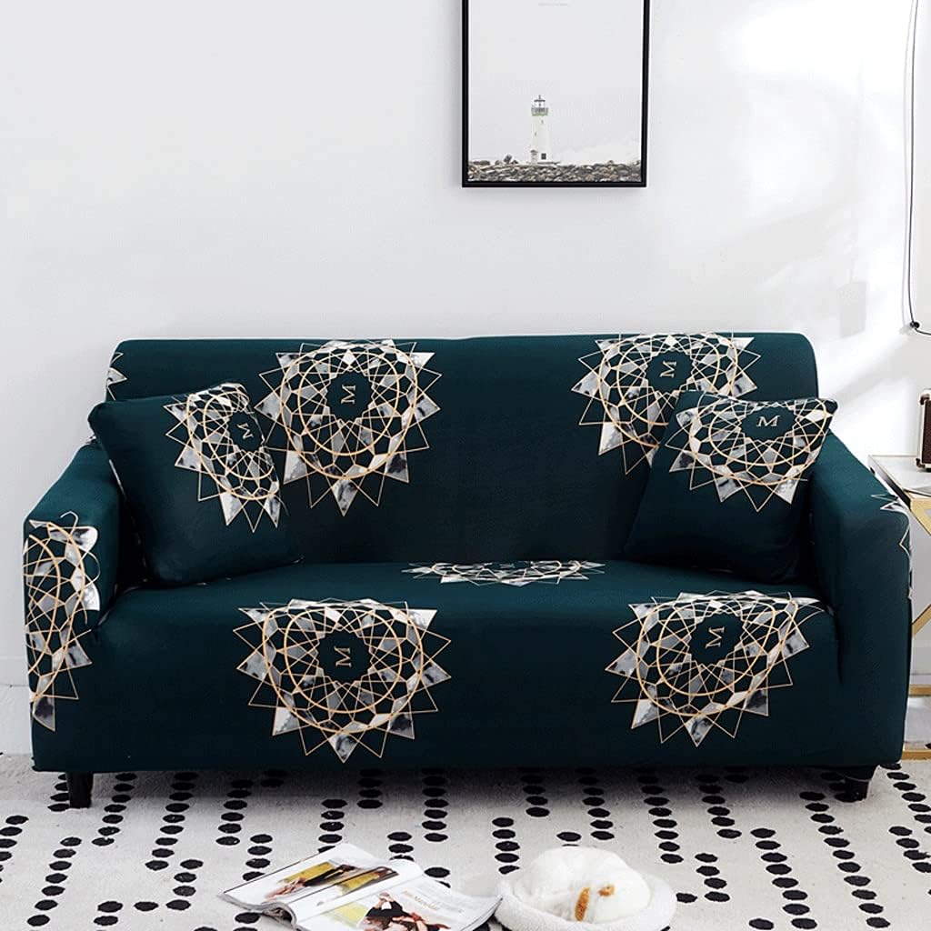 Floral Pattern Corner Sofa Cover for Living Room Couch Cover Slipcover Elastic Sectional Sofa Chaise Sofa Need Purchase 2PC (Size : 2-Seater 145-185cm) (2)