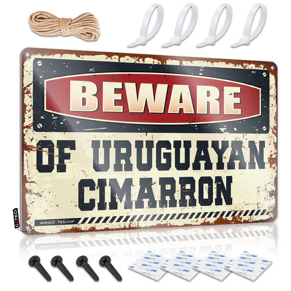 Funny Plaques For Men Beware Of Uruguayan Cimarron Sign Warning Tin Sign Things For Boys Room