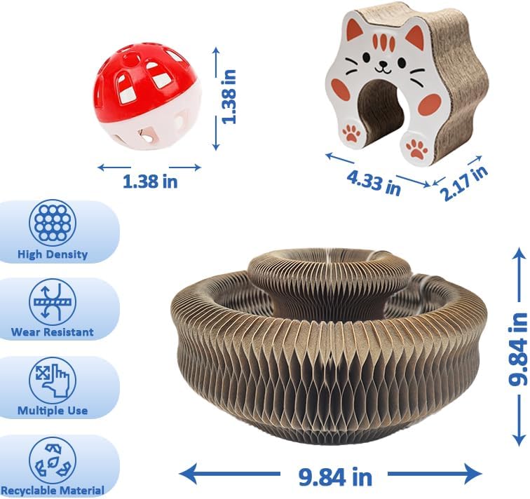 Miniatura 3 de Juguete para gatos Kurlz mejorado con imán mejorado, rascador de gato con múltiples formas KittyKurlz con bolas de juego, juguete para gatos de