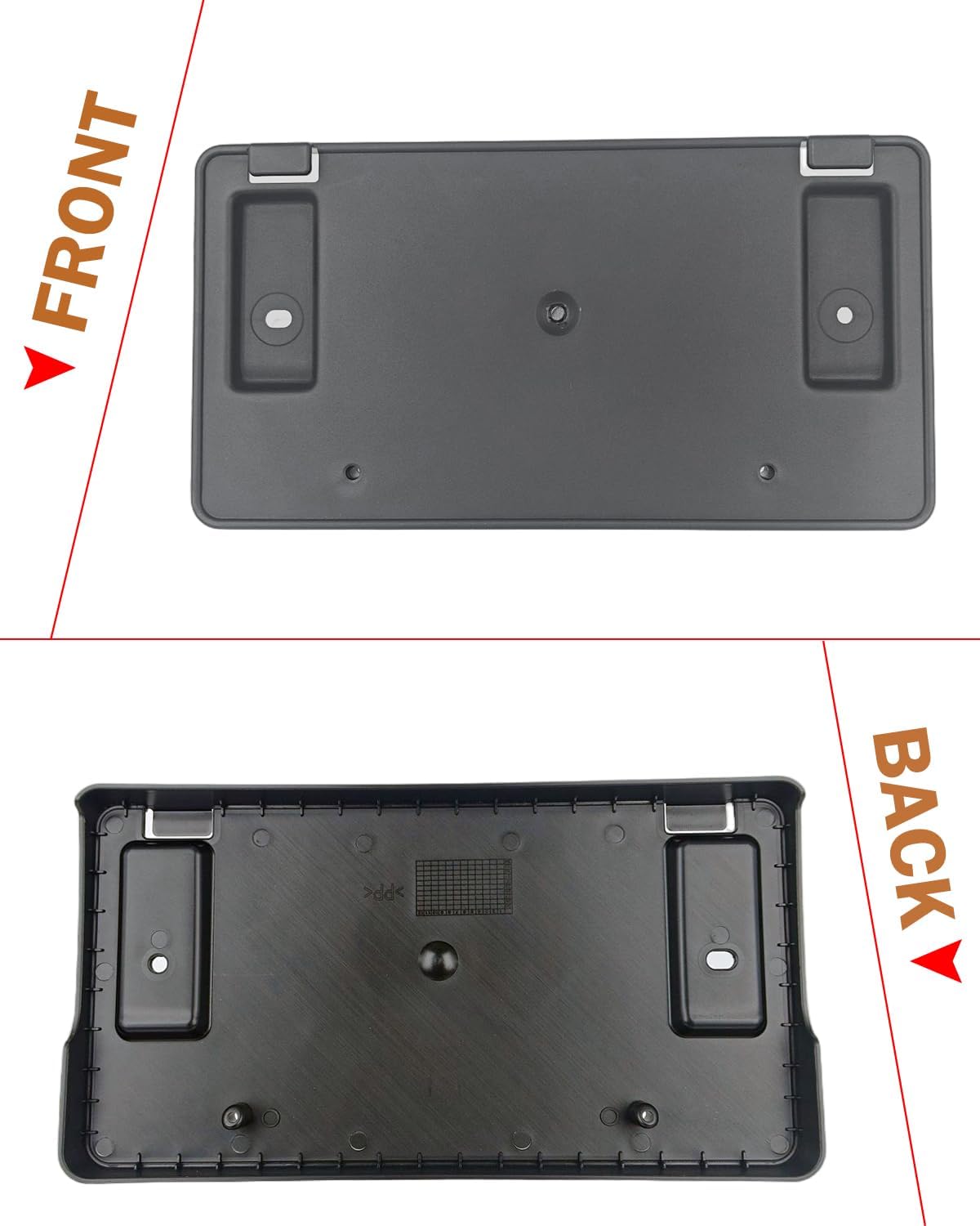Front License Plate Frame for Ford Ranger 2024 2025 2026 (Exclude Raptor) NO Drill Front Bumper License Plate Holder Mounting Bracket Replace# N1WZ17A385N FO1068206