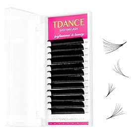 TDANCE Easy Fan Lash Extension Rapid Blooming Volume Eyelash Extensions C CC D DD J B L Curl 0.03-0.12mm Thickness Easy Fan Volume Lashes Self Fanning Eyelashes Extension (0.03-D,16 mm)